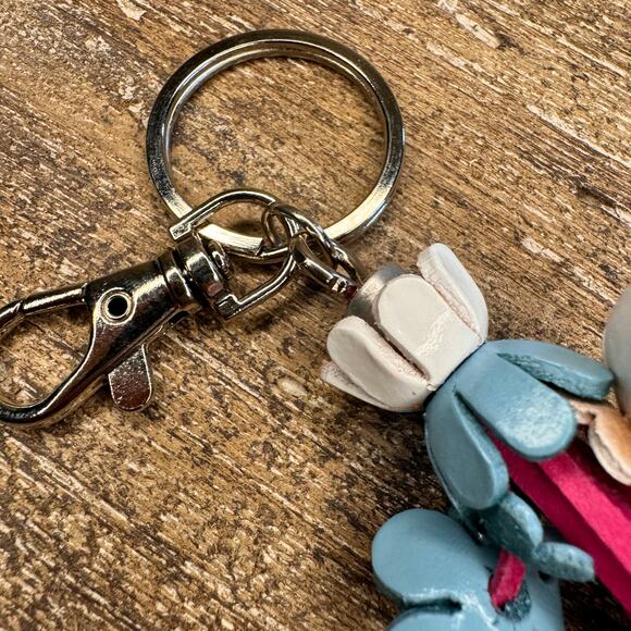 Leather Flower Purse Charm Genuine Leather Bag Charm NEW FAST SHIP - Picture 4 of 6